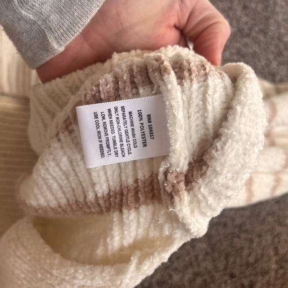 Allison Brittney Striped Sweater Dress - Midi - White and Brown Striped - Picture 13 of 13